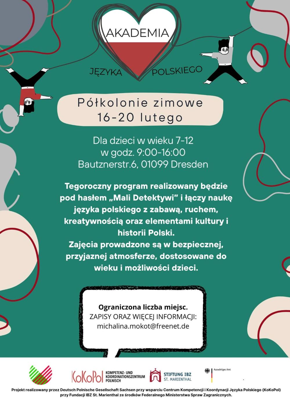 Drezno polkolonie zimowe plakat